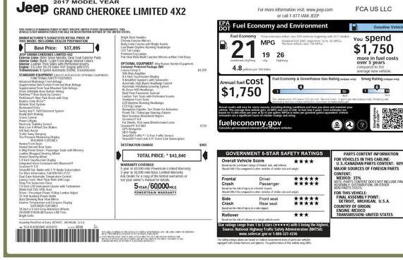JEEP GRAND CHEROKEE 2017 1C4RJEBG0HC635970 image